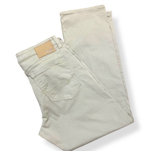 Mavi Mens Beige Jeans Straight Fit Cotton Casual Pants - Picture 10 of 10